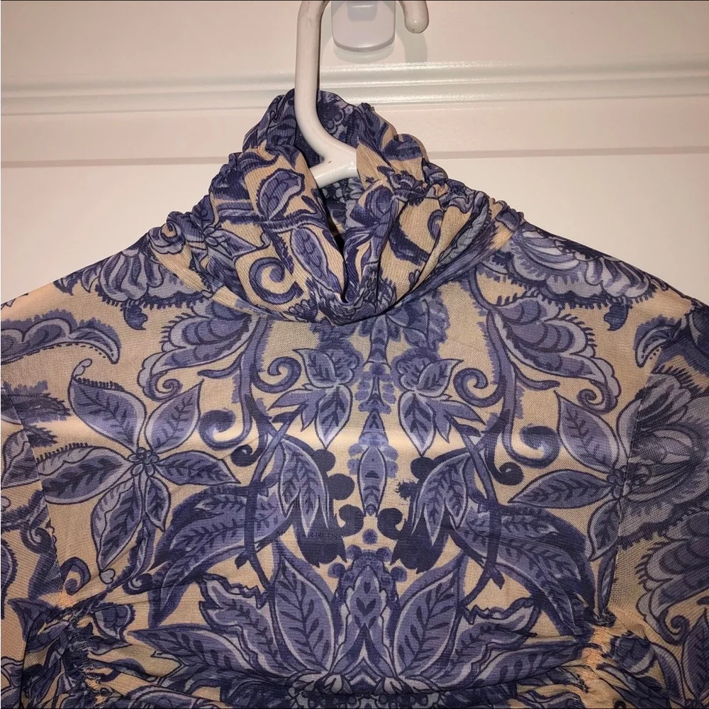 New Free People Under It All Cottagecore Toile Boho Printed Bodysuit sz XS